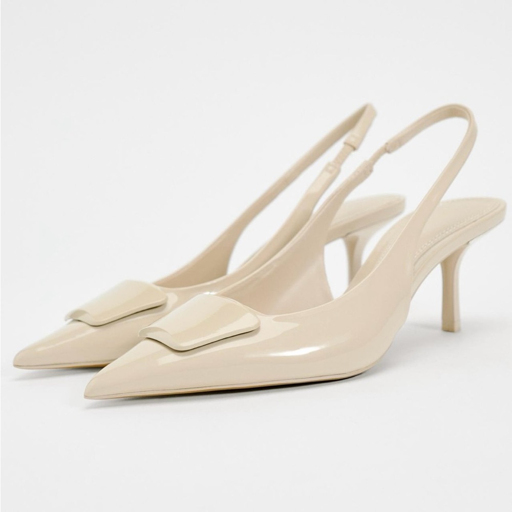Zara Embellished Heeled Slingbacks